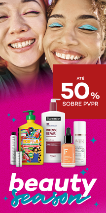Produtos de Beleza com destaque promocional de at&eacute; 50% sobre pre&ccedil;o de Venda ao P&uacute;blico Recomendado